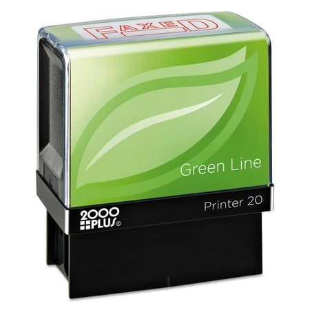 Consolidated Stamp Green Line Message Stamp, Faxed, 1 1/2 X 9/16, Red