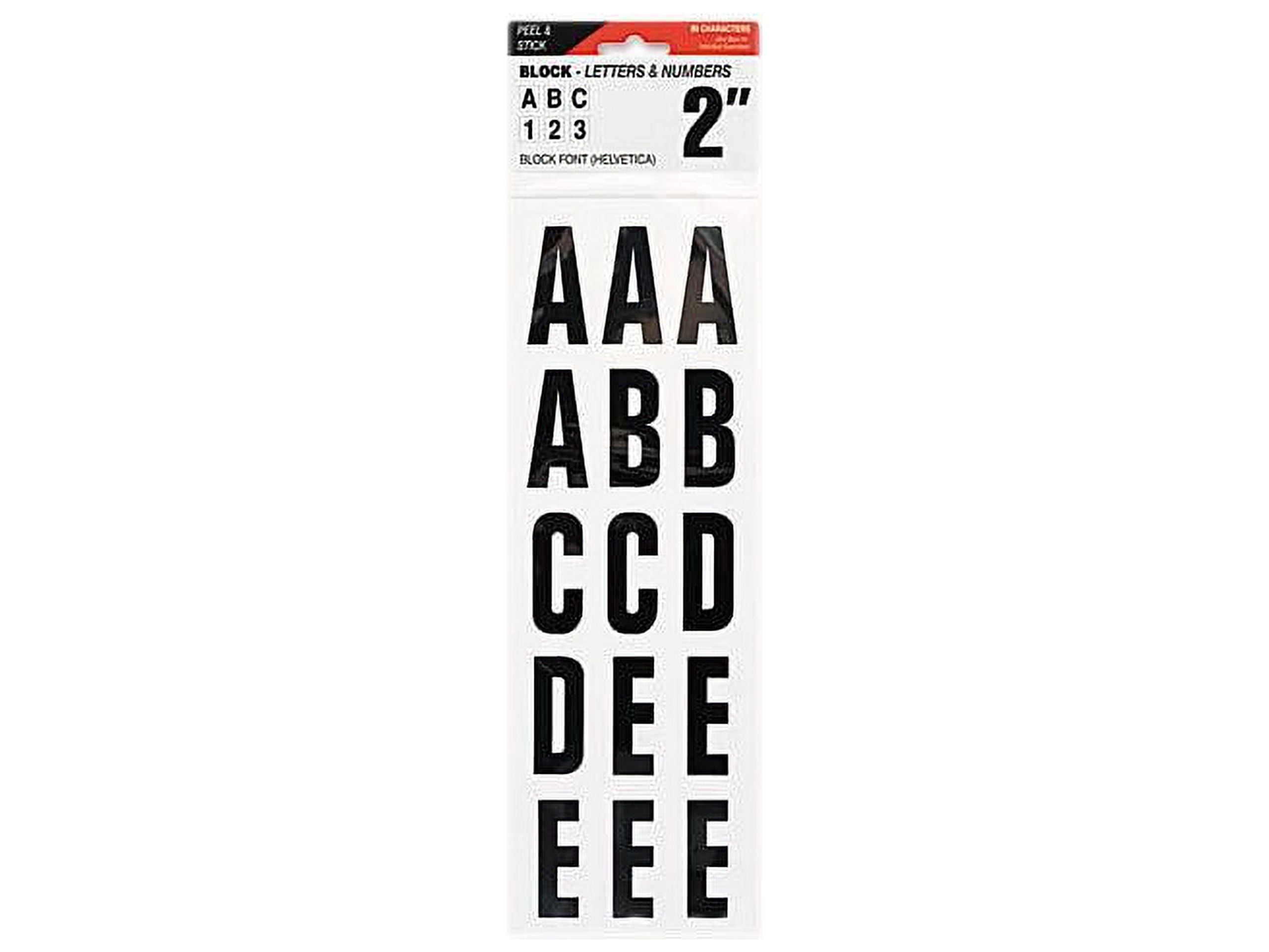 Consolidated Stamp Letters, Numbers And Symbols, Adhesive, 2", Black, 84 Characters