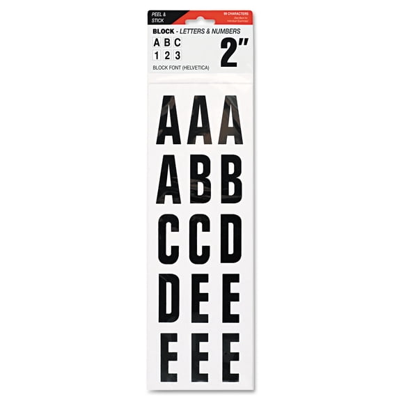 Consolidated Stamp Letters, Numbers And Symbols, Adhesive, 2", Black, 84 Characters