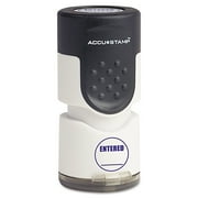 Consolidated Stamp Pre-inked Round Stamp, Entered, 5/8 Dia, Blue