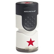 Consolidated Stamp Pre-inked Round Stamp With Microban, Star, 5/8" Dia., Red