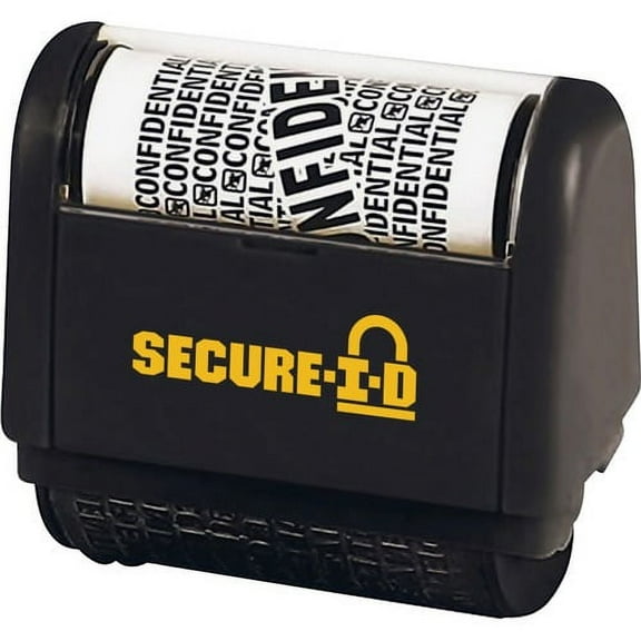 Consolidated Stamp Secure-I-D Personal Security Roller Stamp - "CONFIDENTIAL" - 1.50" Impression Length - Black - 1 / Pack | Bundle of 10 Packs