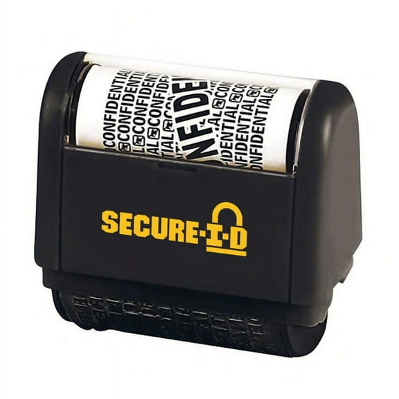 Consolidated Stamp Secure-I-D Personal Security Roller Stamp - "CONFIDENTIAL" - 1.50" Impression Length - Black - 1 / Pack | Bundle of 2 Each