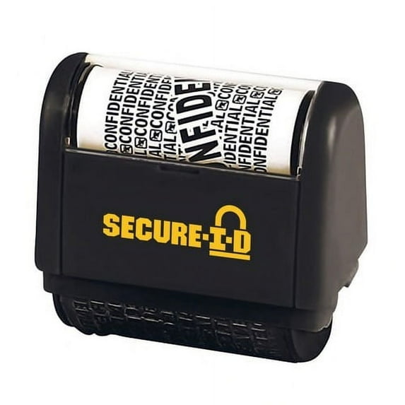 Consolidated Stamp Secure-I-D Personal Security Roller Stamp "CONFIDENTIAL" - 1.50" Impression Length - Black - 1 / Pack