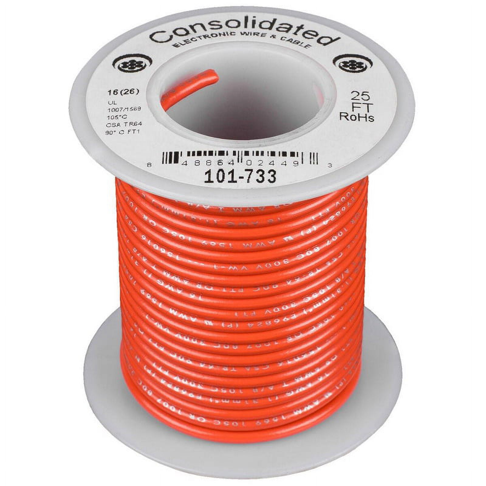 Consolidated Stranded 16 AWG Hook-Up Wire 25 ft. Orange UL Rated 