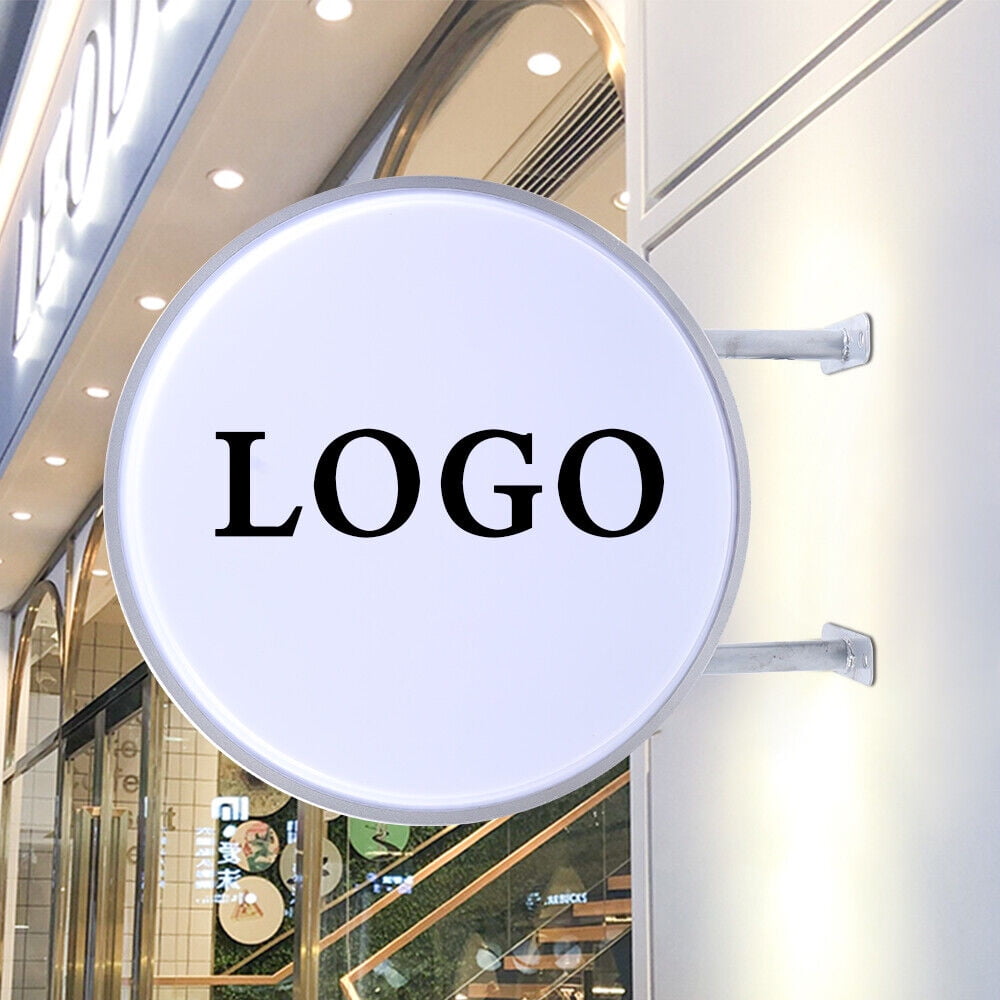 20" LED White Double Sided Round Light Box Outdoor Sign Advertising Projecting Light for Supermarkets