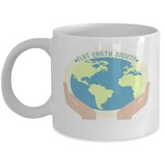 Conspiracy 11 oz Coffee Mug - Flat Earth Society White Ceramic Gift