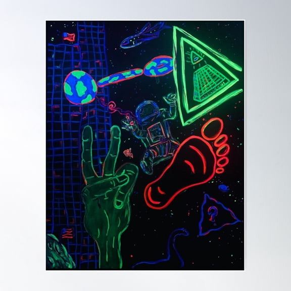 Conspiracy Theory Mashup Poster Wall Art, Modern Wall Decor For Living Room Bedroom, 12x18 UNFRAMED