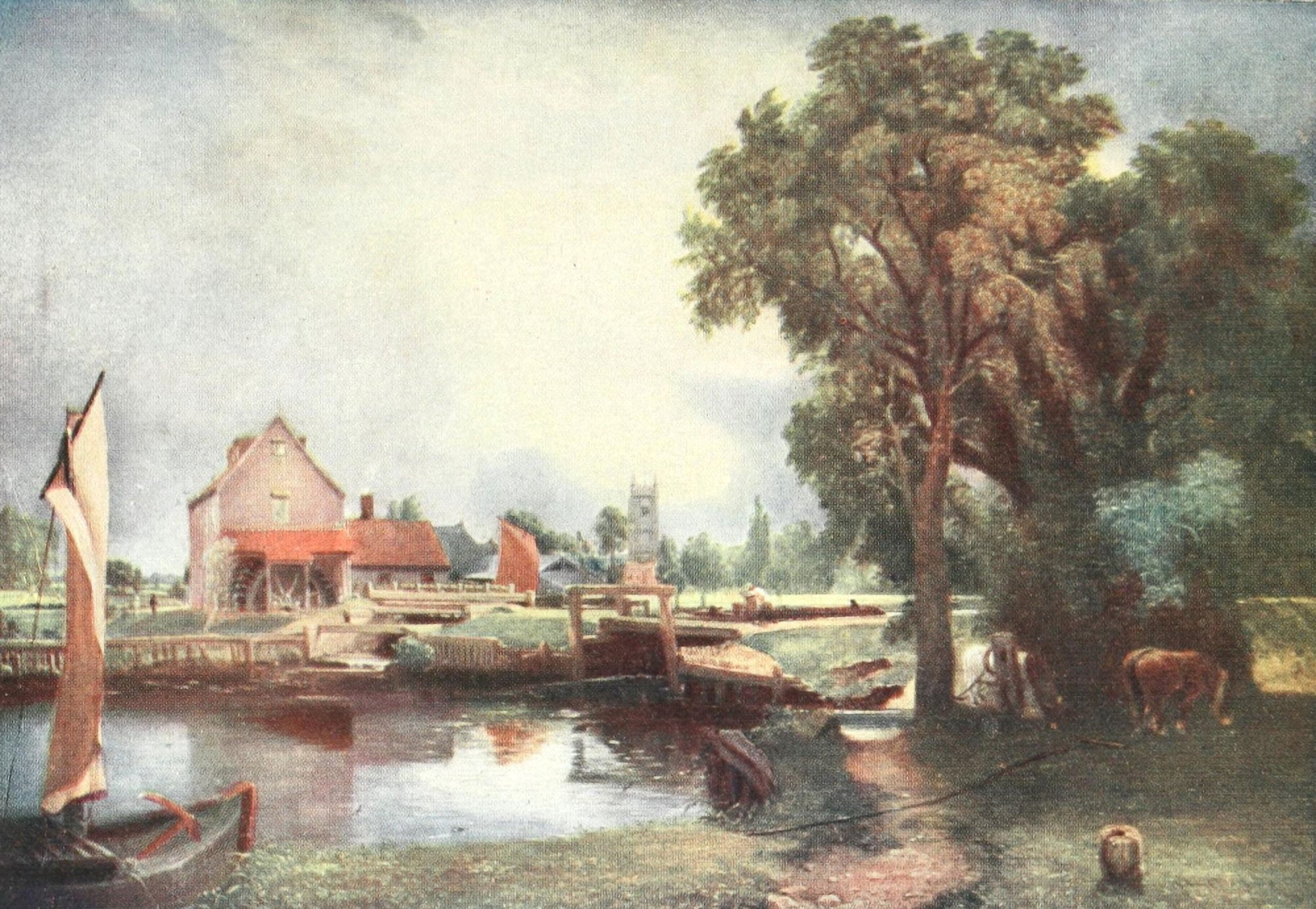Constable 1909 Dedham Mill Canvas Art - John Constable (24 x 36)