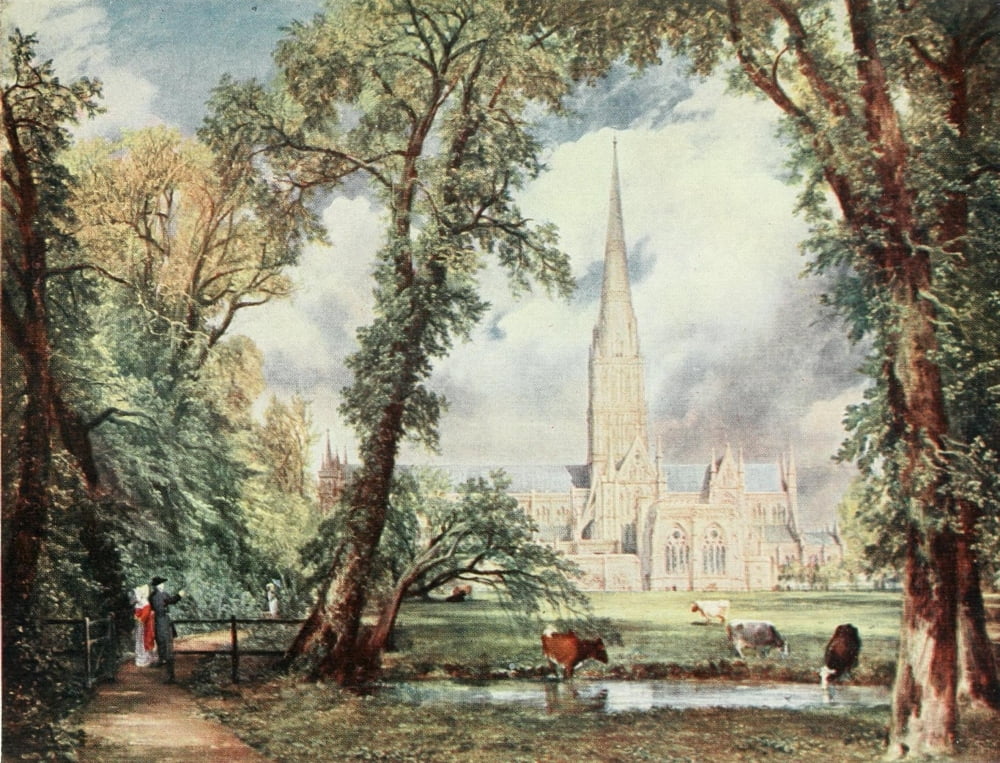Constable 1909 Salisbury Cathedral Canvas Art - John Constable (24 x 36)