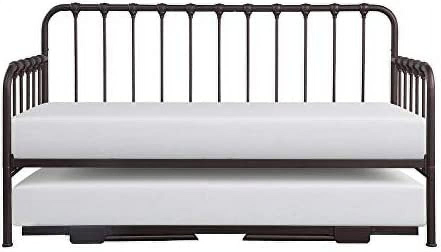 Dark Bronze Twin Metal Daybed with Trundle