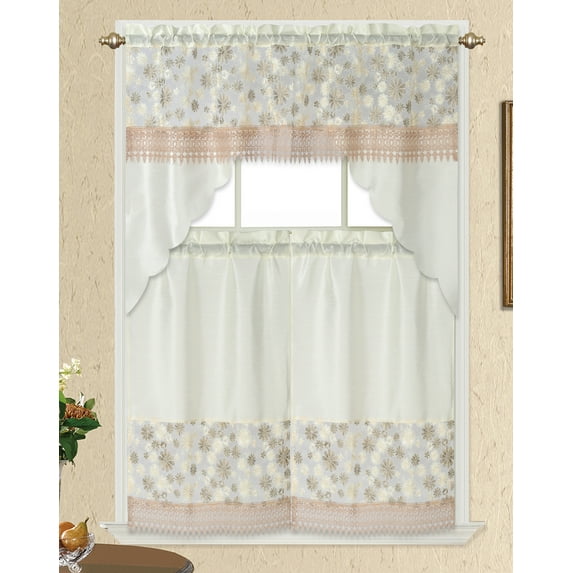 Constance Kitchen Curtain (Beige/Gold)