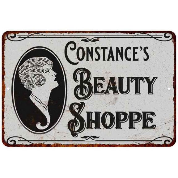 Constance's Beauty Shoppe Chic Sign Vintage Dcor 12x18 Metal Sign 112180021235