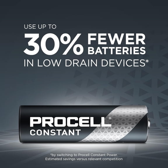 Constant AA Long-Lasting Alkaline Batteries (144 Pack) 10-Year Shelf Life, Bulk Value Pack for Consistent Moderate Drain Professional Devices