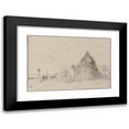 thumbnail image 1 of Constant Troyon 18x13 Black Modern Framed Museum Art Print Titled - Landscape with Haystacks, 1 of 5
