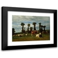 thumbnail image 1 of Constant Troyon 24x18 Black Modern Framed Museum Art Print Titled - Pasture in Normandy (1852), 1 of 5
