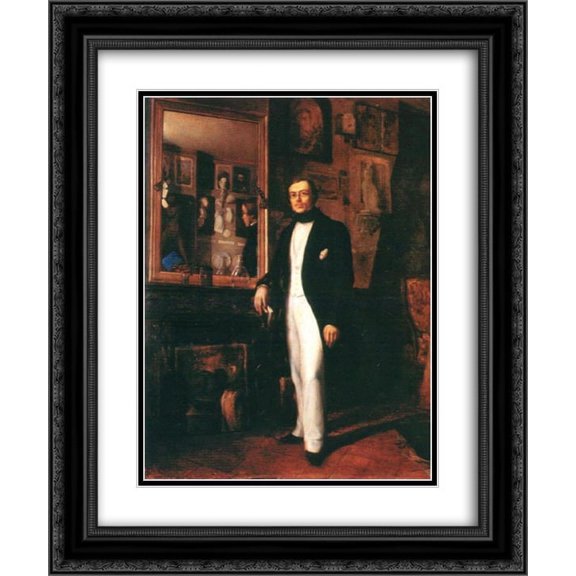 Constantin Daniel Rosenthal 2x Matted 20x24 Black Ornate Framed Art Print 'Doctorul Grunau'