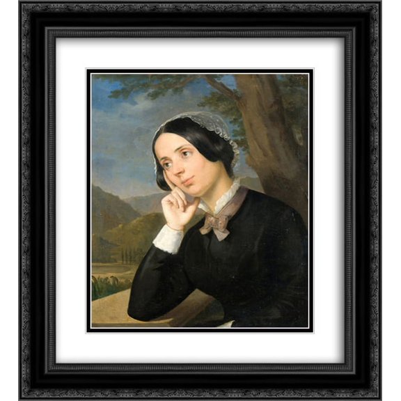 Constantin Daniel Rosenthal 2x Matted 20x24 Black Ornate Framed Art Print 'Maria Rosetti'