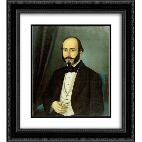 Constantin Daniel Rosenthal 2x Matted 20x24 Black Ornate Framed Art Print 'Portrait of Teodor Arion'