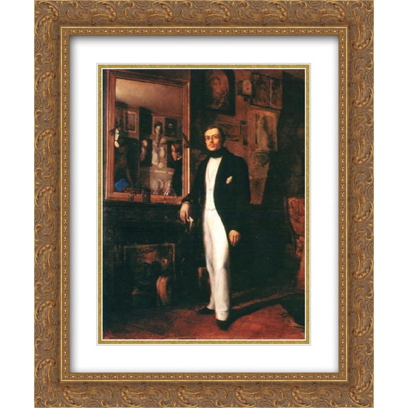 Constantin Daniel Rosenthal 2x Matted 20x24 Gold Ornate Framed Art Print 'Doctorul Grunau'