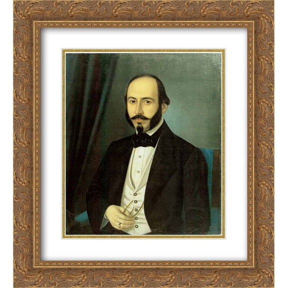 Constantin Daniel Rosenthal 2x Matted 20x24 Gold Ornate Framed Art Print 'Portrait of Teodor Arion'
