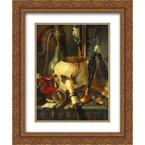 Constantin Daniel Rosenthal 2x Matted 20x24 Gold Ornate Framed Art Print 'Vanitas'