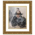 thumbnail image 1 of Constantin Guys 15x18 Gold Ornate Wood Frame and Double Matted Museum Art Print Titled - Lady with a Muff, 1 of 4