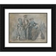thumbnail image 1 of Constantin Guys 18x15 Black Ornate Wood Framed Double Matted Museum Art Print Titled - Englishmen in Paris, 1 of 5
