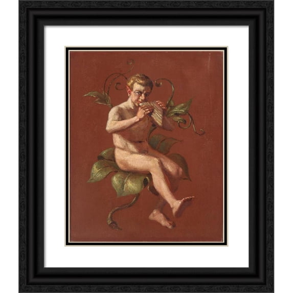 Constantin Hansen 20x24 Black Ornate Framed Double Matted Museum Art Print Titled: Faun