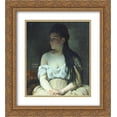 thumbnail image 1 of Constantin Stahi 2x Matted 20x22 Gold Ornate Framed Art Print 'Portrait of a Girl', 1 of 2