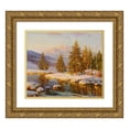 thumbnail image 1 of Constantin Westchiloff 14x12 Gold Ornate Wood Frame and Double Matted Museum Art Print Titled - Winter Sunset (1938), 1 of 4