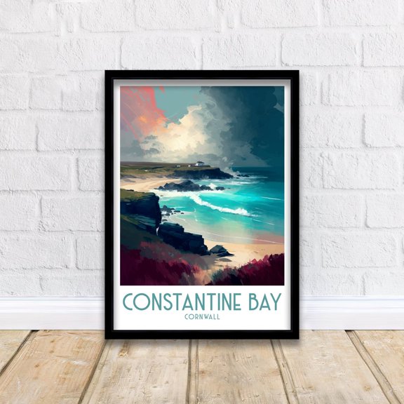 Constantine Bay Art Print Cornwall Travel