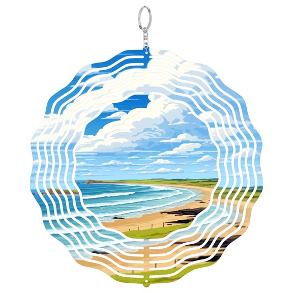 Constantine Bay Cornwall Beach 3D Wind Spinner Metal Kinetic Hanging Decor UK Surfing Spot Gift