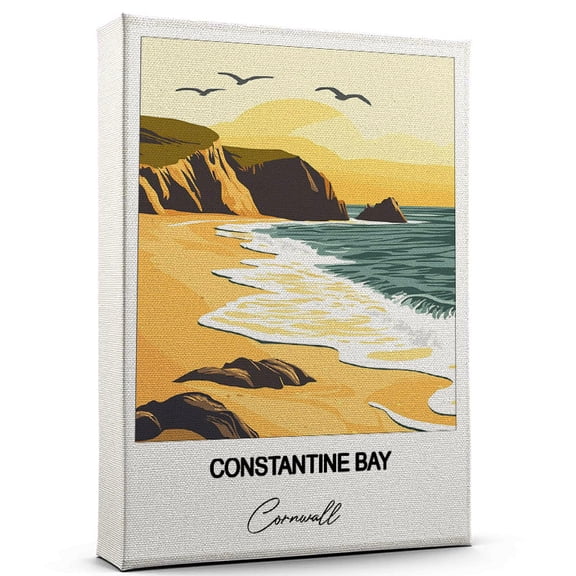 Constantine Bay Travel Canvas Art Stunning Travel Wall Print Cornwall Canvas Inspired Artwork to Elevate Your Living Room or Office Ready to Hang