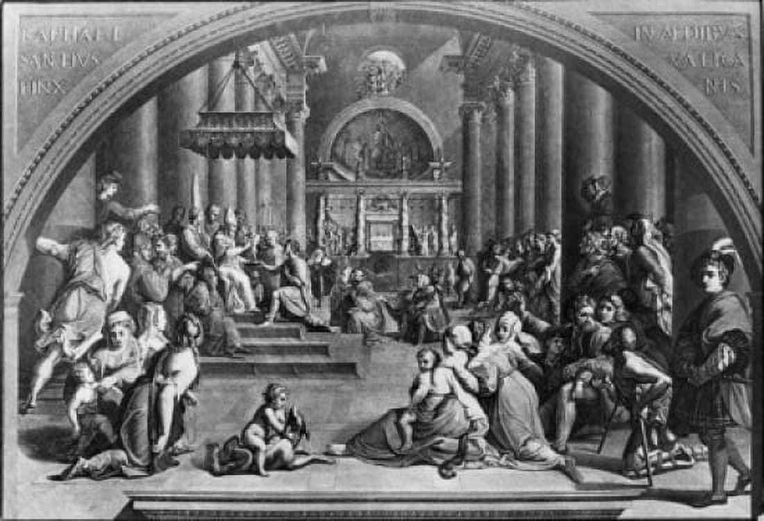 Constantine Presents Rome to Pope Sylvester I 314 AD Raphael (1483-1520 Italian) Canvas Art - Raphael (24 x 36)