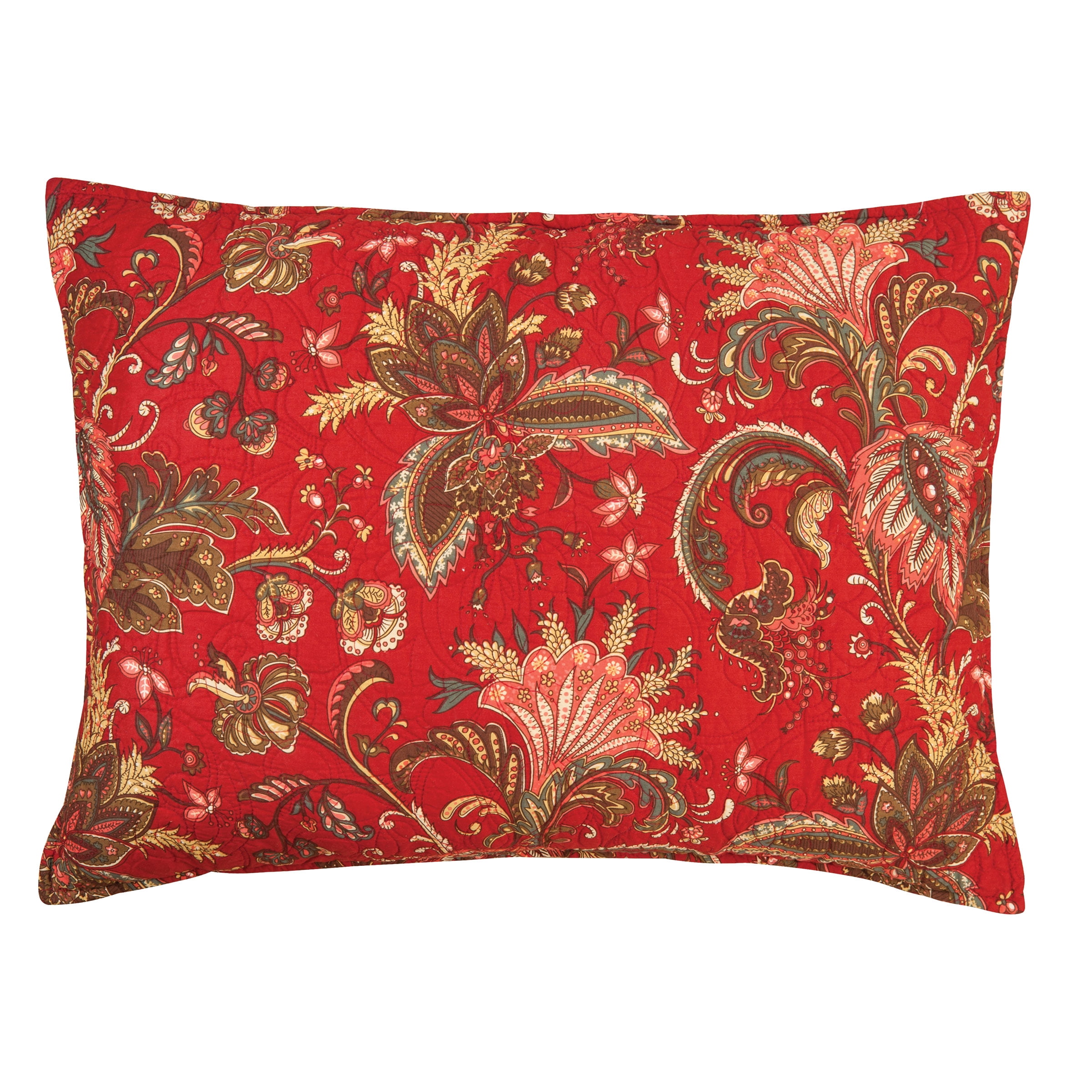 Constantine Red Floral Cotton Standard Sham