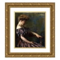 thumbnail image 1 of Constantino Brumidi 20x22 Gold Ornate Framed and Double Matted Museum Art Print Titled - A Flowered Gown (ca. 1859-1862), 1 of 4