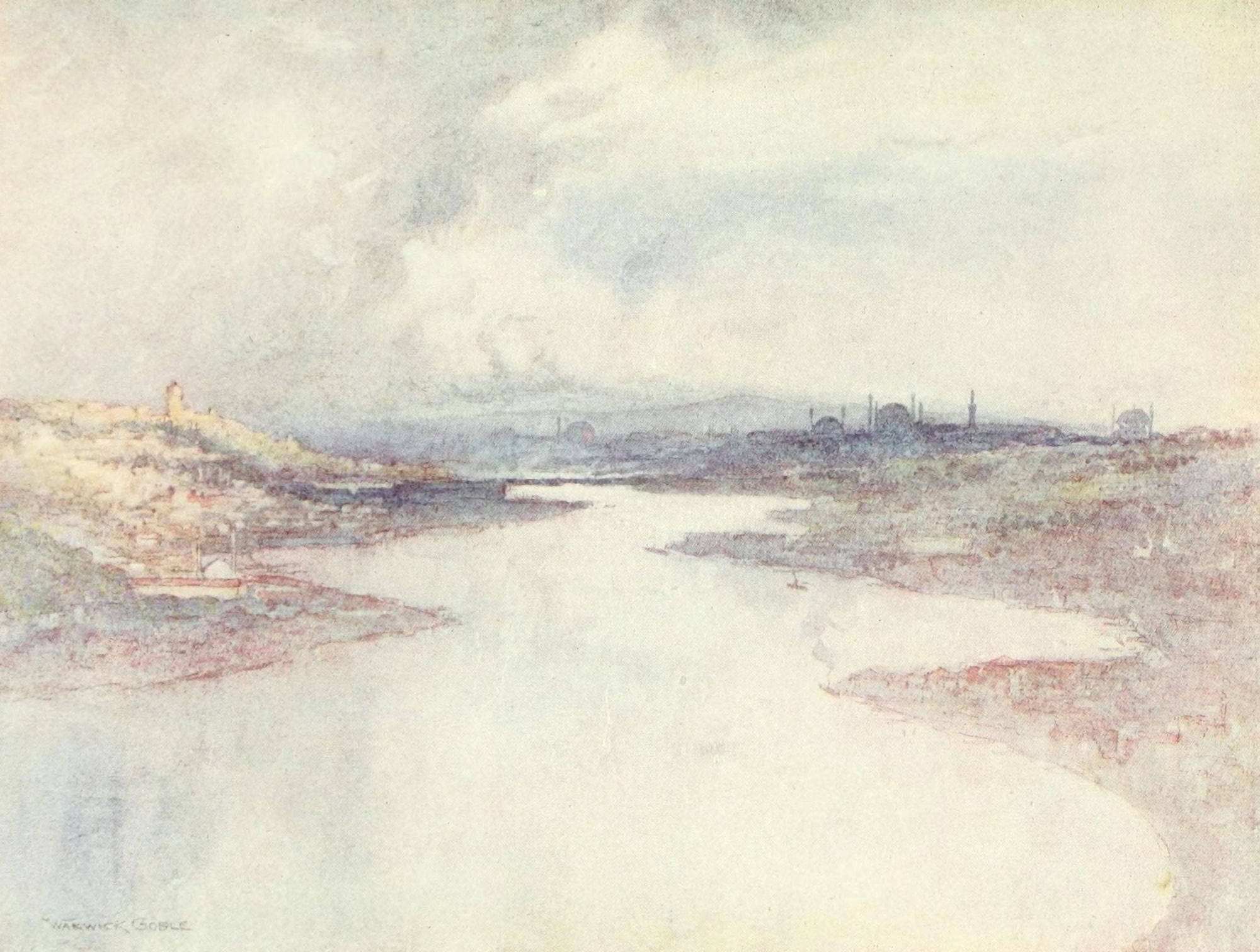 Constantinople 1906 Galata & Stamboul Canvas Art - Warwick Goble (24 x 36)