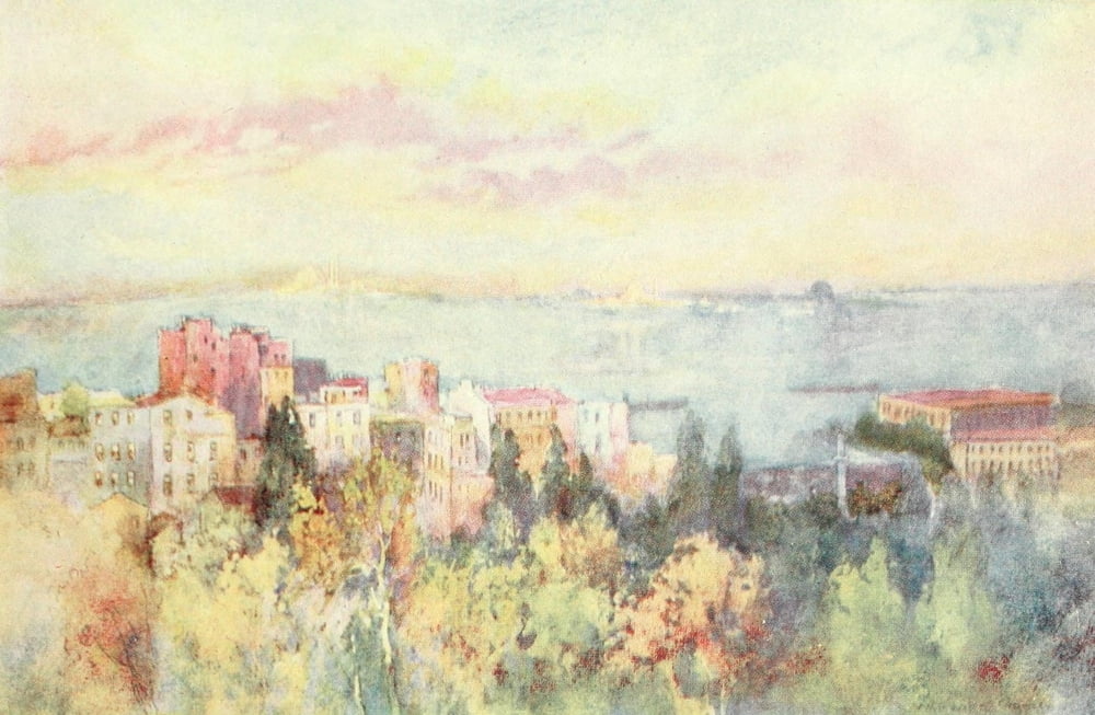 Constantinople 1906 Golden horn early morning Canvas Art - Warwick Goble (24 x 36)