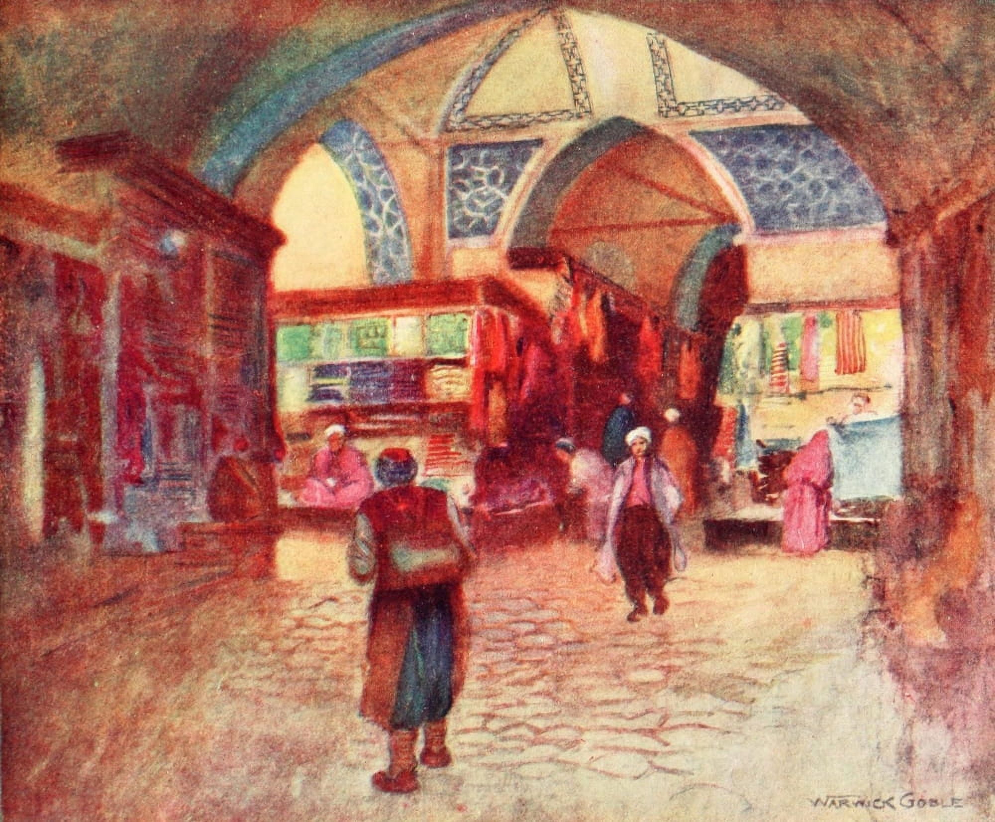 Constantinople 1906 In the Grand bazaar Canvas Art - Warwick Goble (18 x 24)