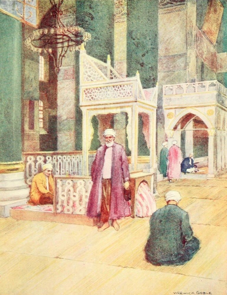 Constantinople 1906 Interior of S Sophia Canvas Art - Warwick Goble (24 x 36)