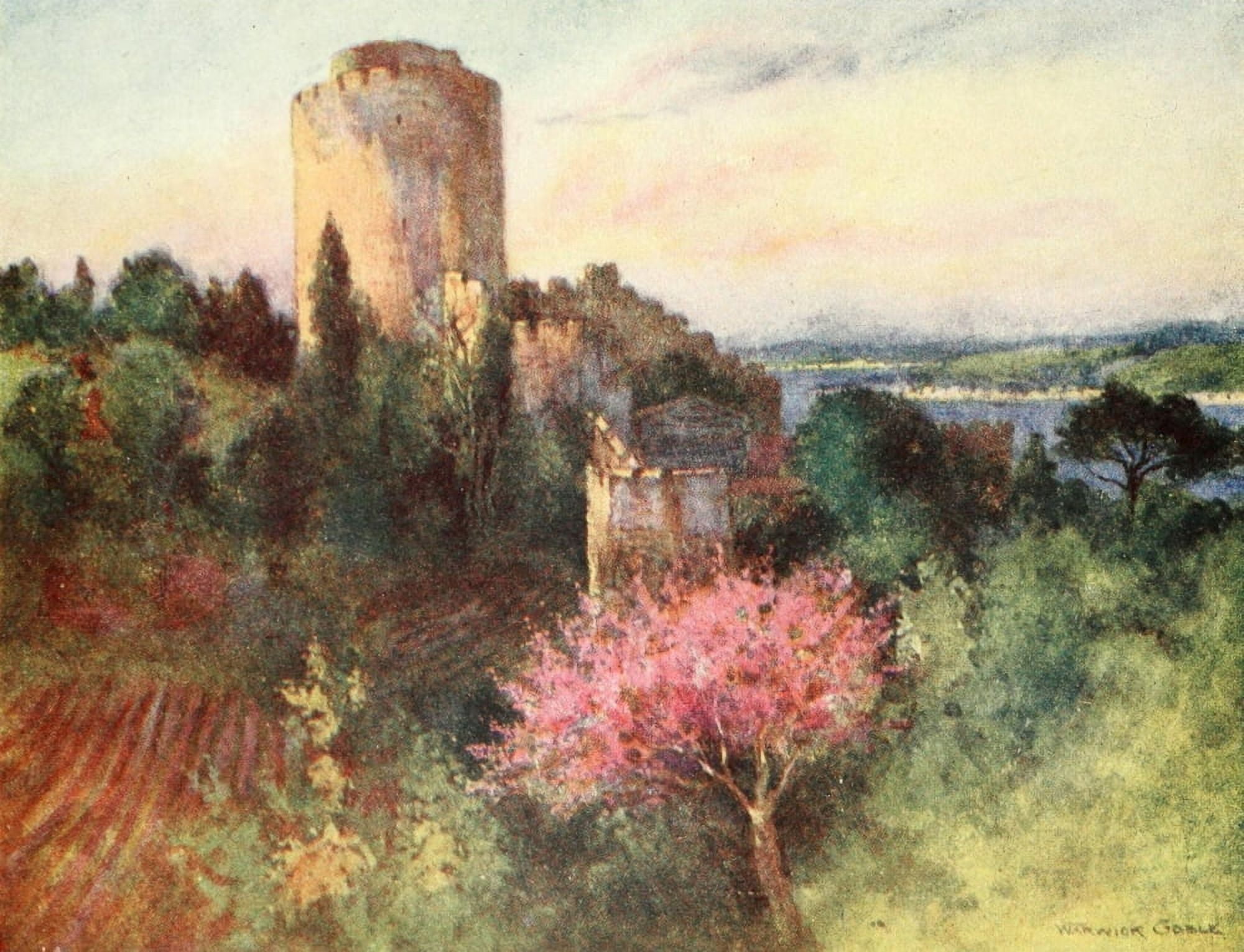 Constantinople 1906 Roumeli Hissar Castle Canvas Art - Warwick Goble (24 x 36)