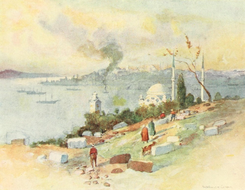 Constantinople 1906 Seraglio Point Canvas Art - Warwick Goble (24 x 36)