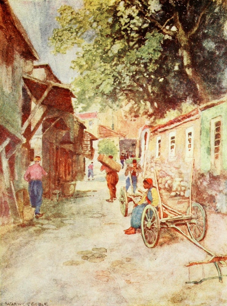 Constantinople 1906 Street Scene Clay works Canvas Art - Warwick Goble (18 x 24)