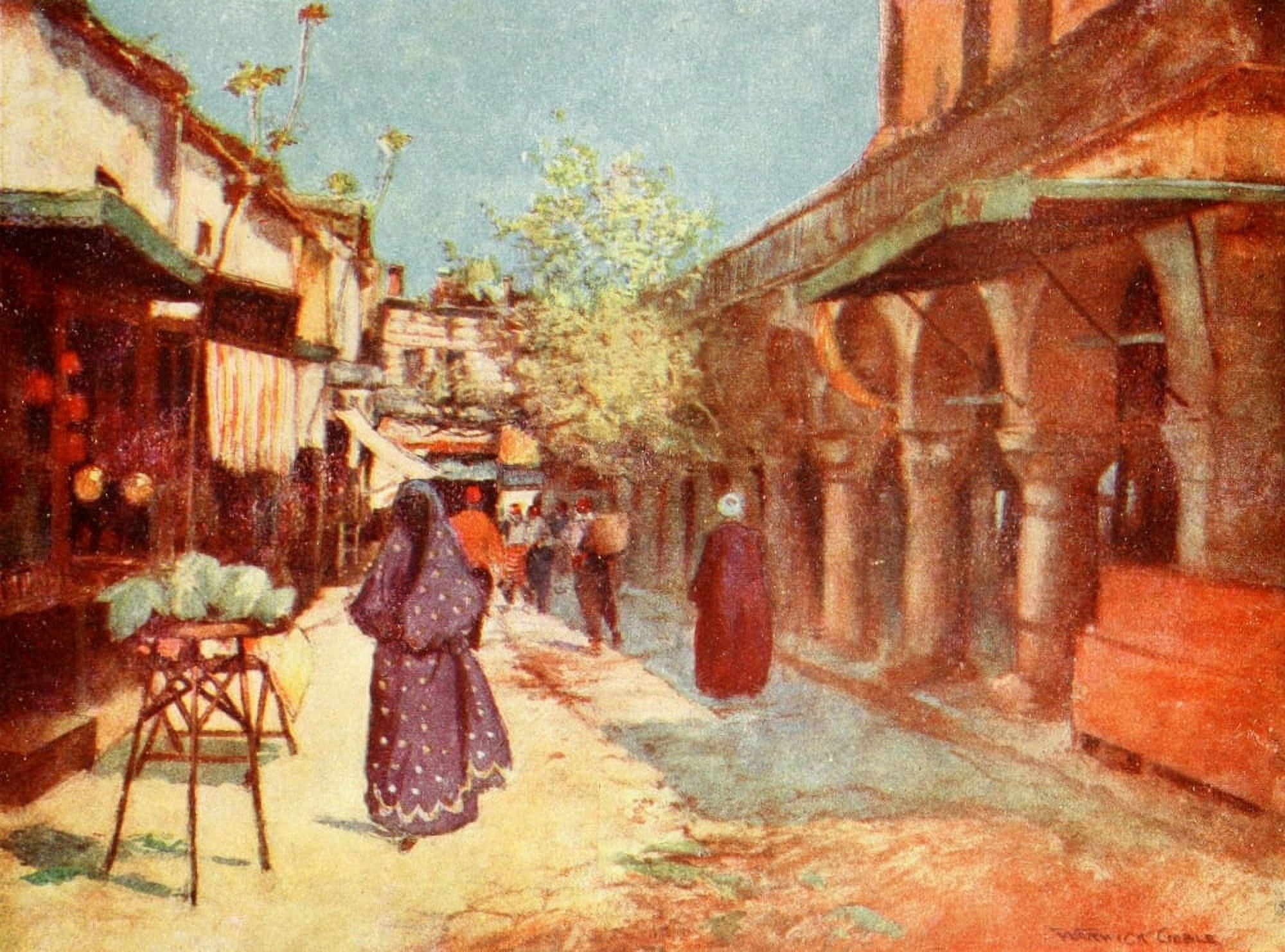 Constantinople 1906 Street Scene Stamboul Canvas Art - Warwick Goble (24 x 36)