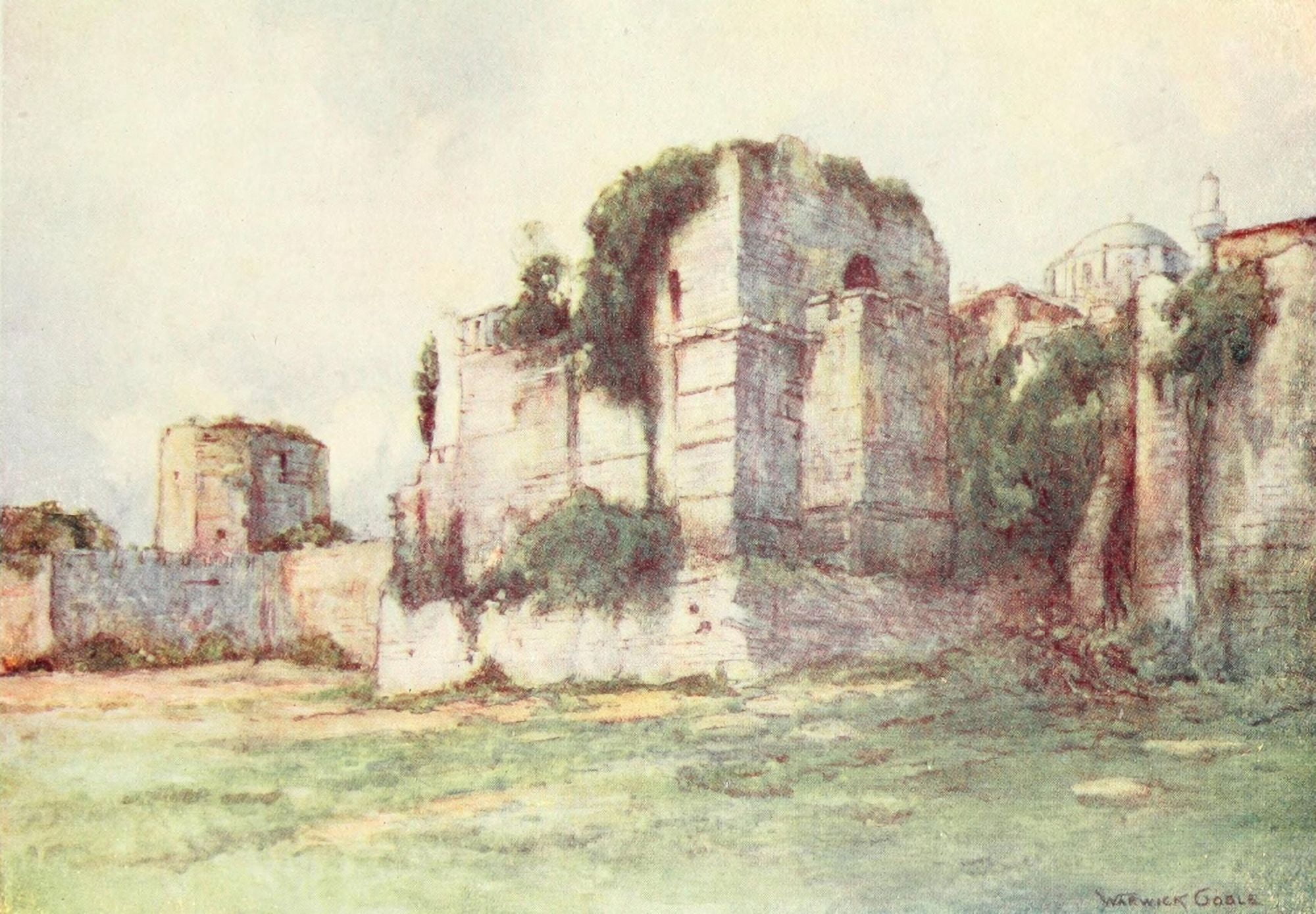 Constantinople 1906 The Tower of Isaac Angelus Canvas Art - Warwick Goble (18 x 24)