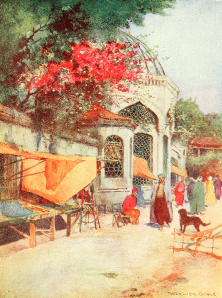 Constantinople 1906 Tomb in Scutari Canvas Art - Warwick Goble (24 x 36)