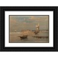 thumbnail image 1 of Constantinos Volanakis 24x17 Black Ornate Framed Double Matted Museum Art Print Titled: Boats in a Port, 1 of 5