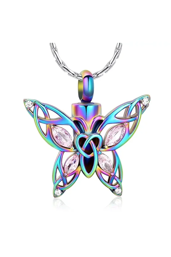 Butterfly Urn Pendant Memory Necklace for Cremation Ashes Holder Keepsake Memorial Jewelry