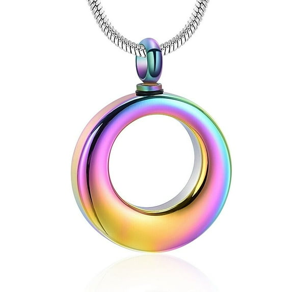 Constantlife Circle of Life Eternity Cremation Urn Pendant Memorial Jewelry Urn Neckless Lockets for Human Ashes Holder Necklace